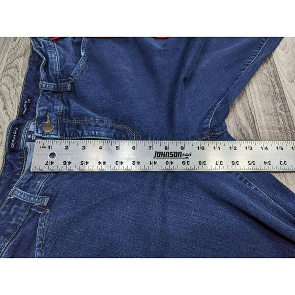 (3/$35) Charter Club Plus Sz 18 Short Red Stripes Lexington Straight Blue Jeans - Picture 11 of 12